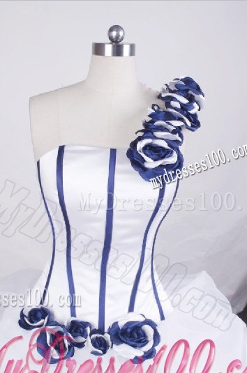 Fashionable Flower One Shoulder Quinceanera Dress with Pick-ups